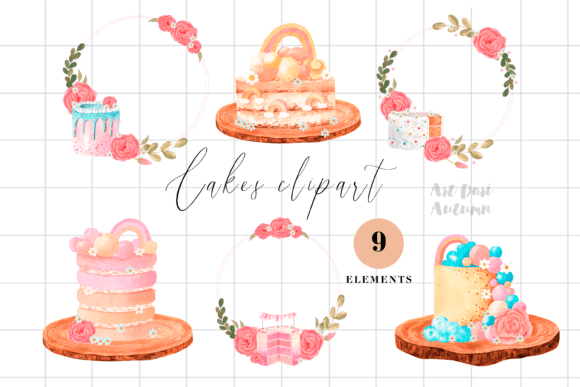 Boho Cake Sublimations PNG: 9 Elements for Creators
