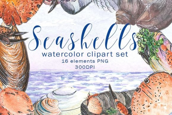 Bringing the Coastline to Your Canvas with a Watercolor Seashells Digital Clipart Set