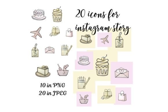 Elevating Visual Storytelling with Watercolor Instagram Icons Story Clipart