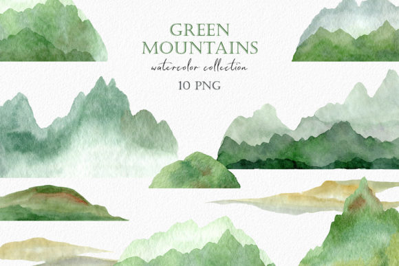 Evaluating the Practical Value of Watercolor Green Mountains Landscapes for Digital Creators