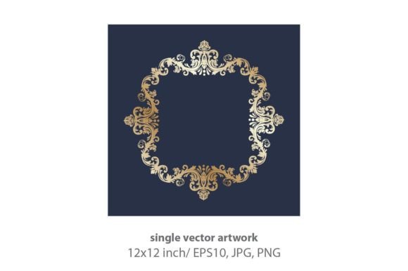 Evaluating the Versatility of a Decorative Frame with Gold Ornaments for Modern Design Projects