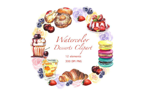 Sweets Desserts: Hand-Painted Watercolour Inspiration