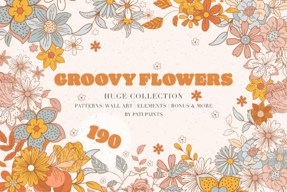 Unlock Creative Potential with the Groovy Flowers Vector Collection