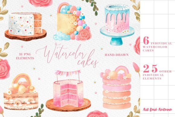 Unlocking Creative Potential with Boho Cakes Watercolor Clipart