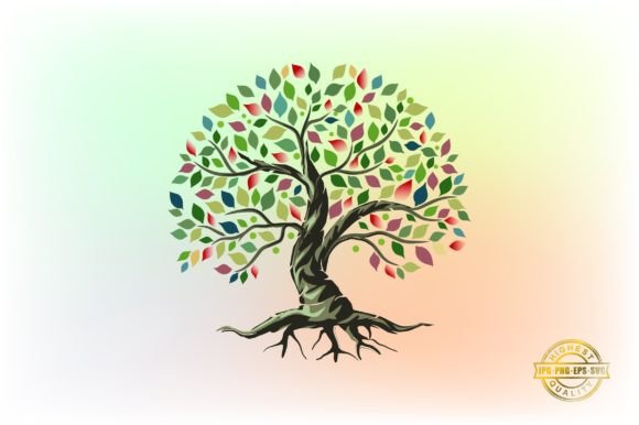Unlocking Creativity with an Abstract Vibrant Rainbow Tree Logo