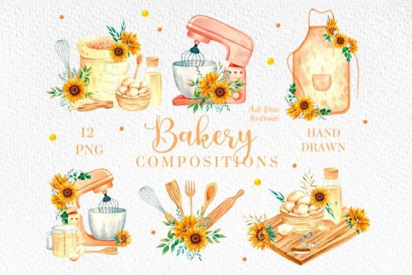 Watercolor Bakery Logo Sublimation for Sweet Designs