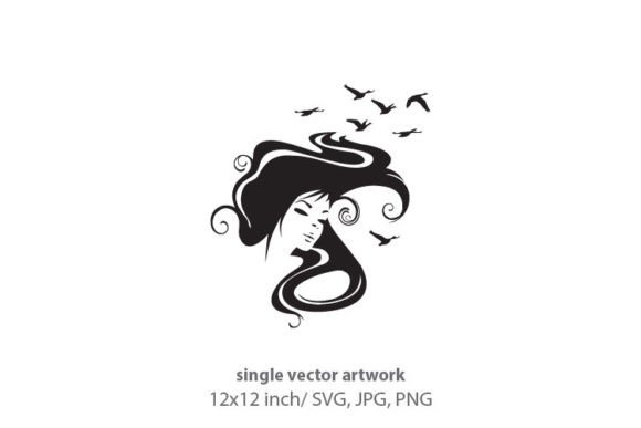 Woman with Wild Birds: A Versatile Design Asset